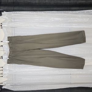 Vintage 90's Tommy Hilfiger Pleated Cuffed Dark Khaki Pants Men's 33x34